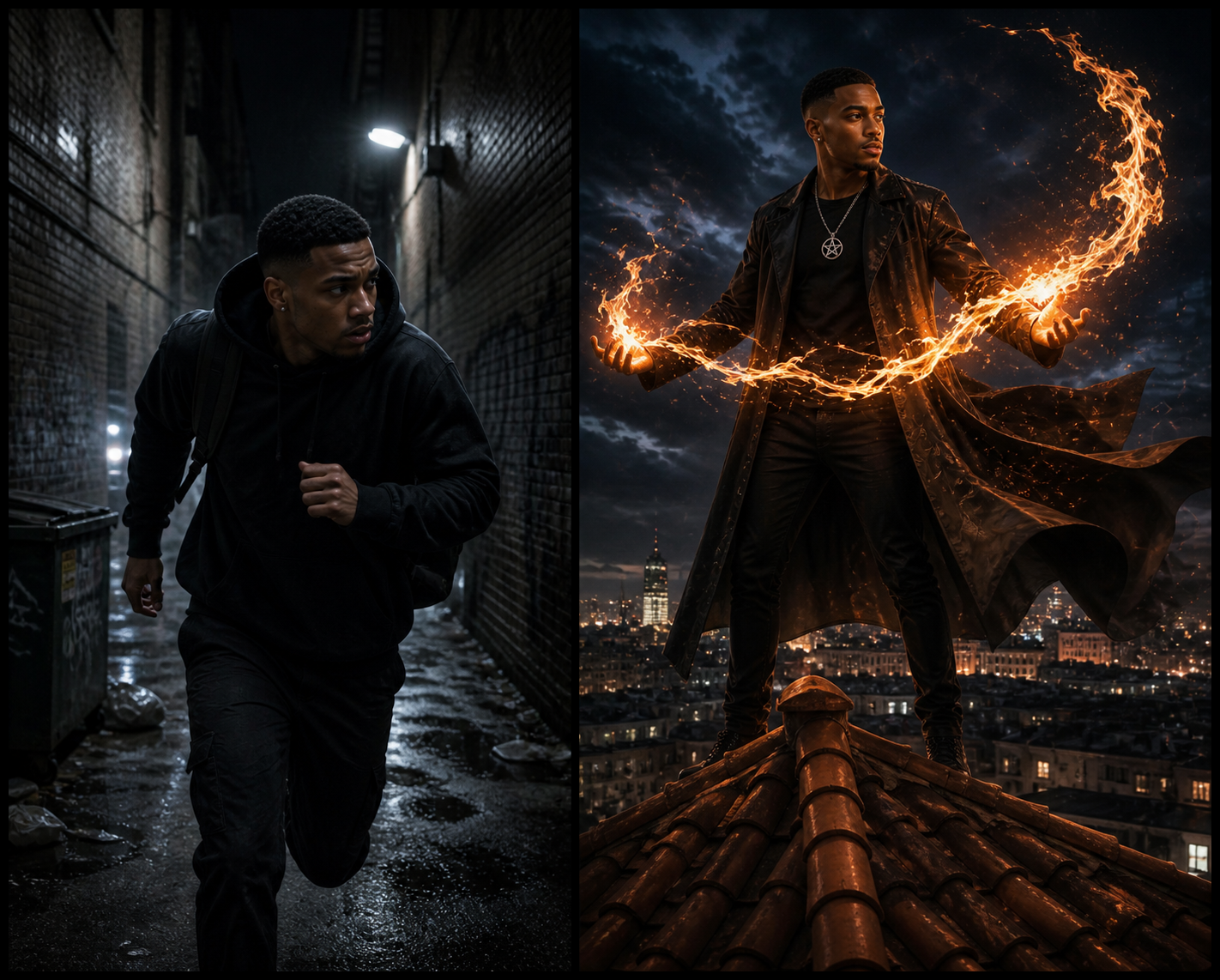 Marcus before and after awakening his power
